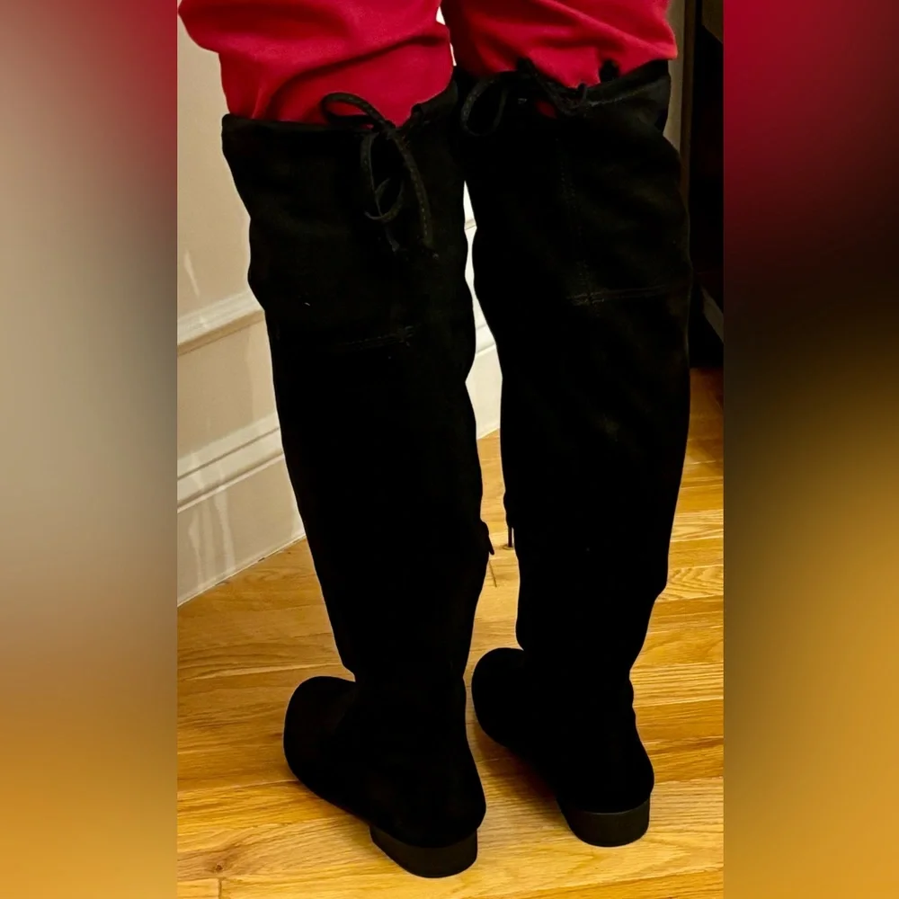 Time and Tru Steve Madden Boots women’s sz 8.5W Black Knee High, Wide Width EUC